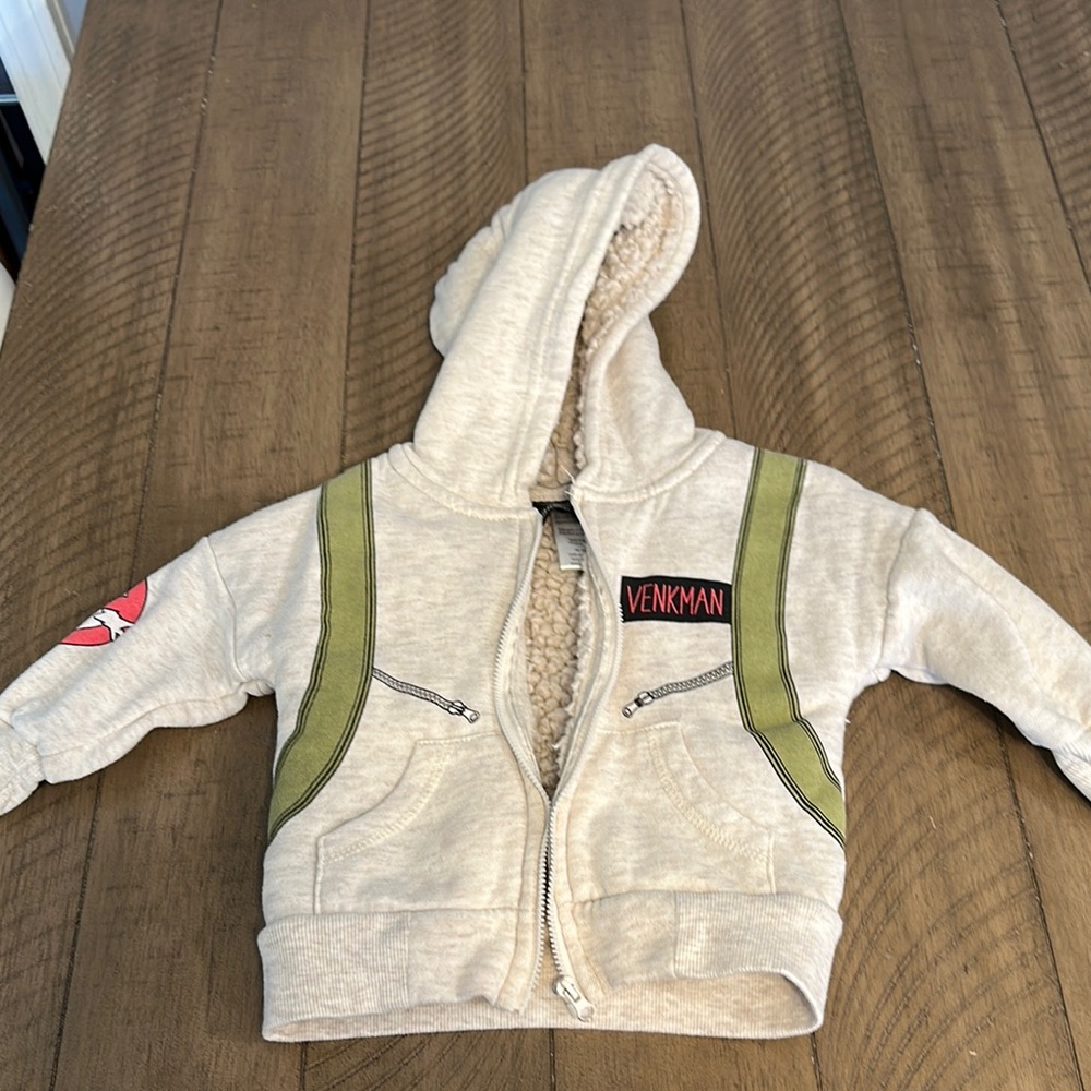 Kids Hoodie - Cream and Green